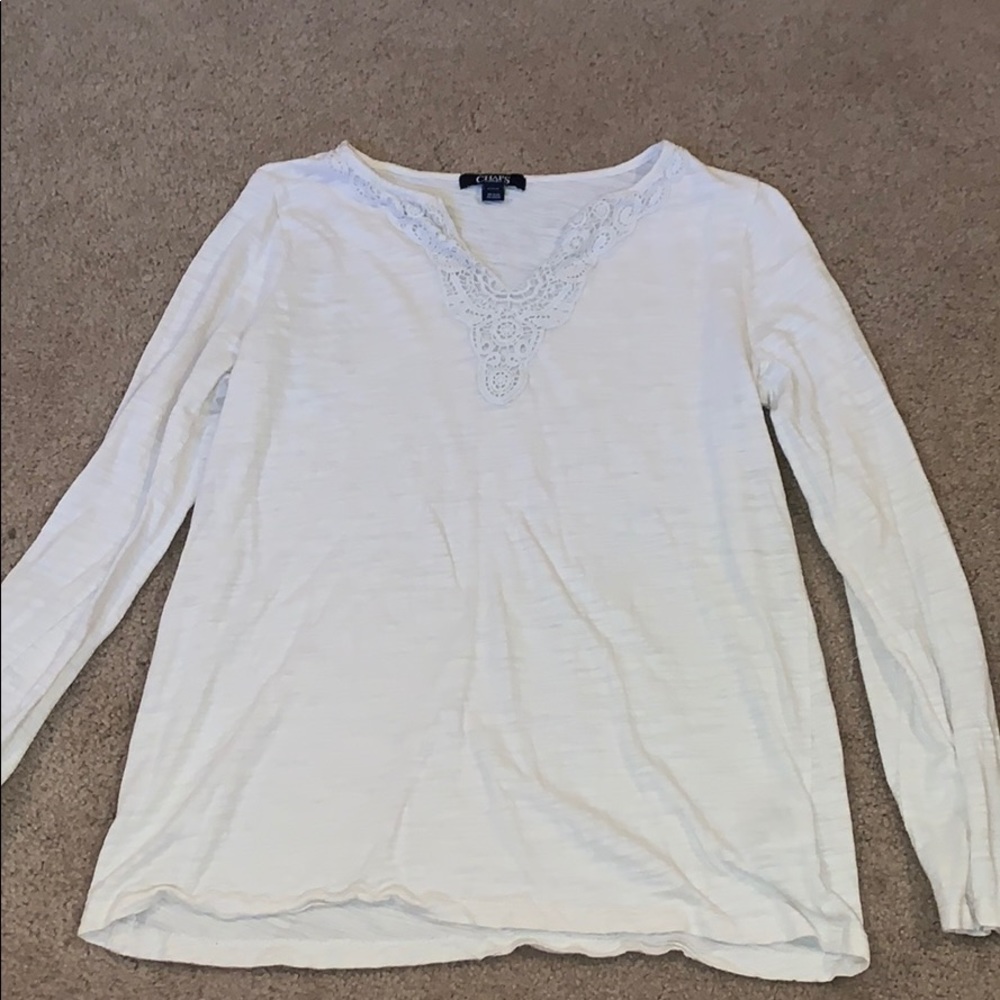 White top with lace trimming